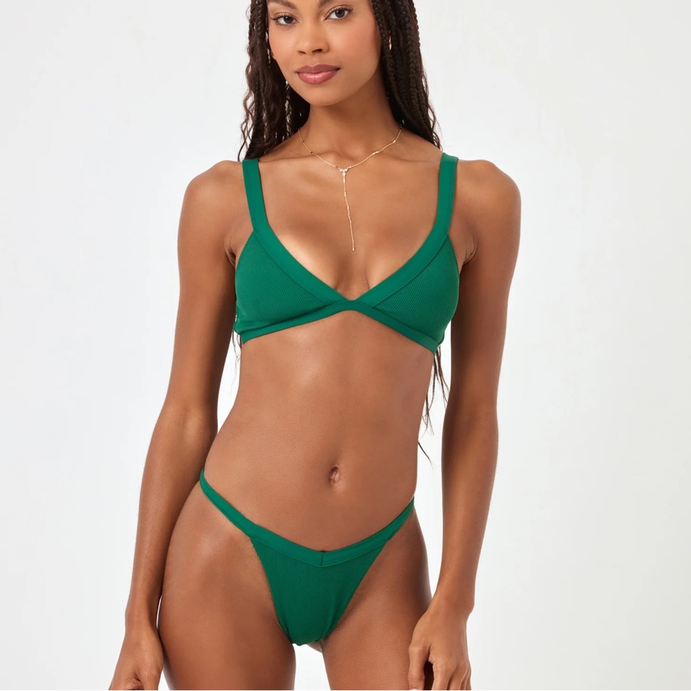 NWT - XL - L*SPACE Yellow Gold Ribbed Bikini Set - Picture 8 of 11